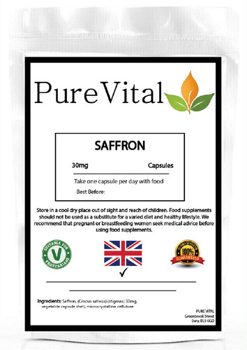 Saffron 30mg capsules high - 30mg,